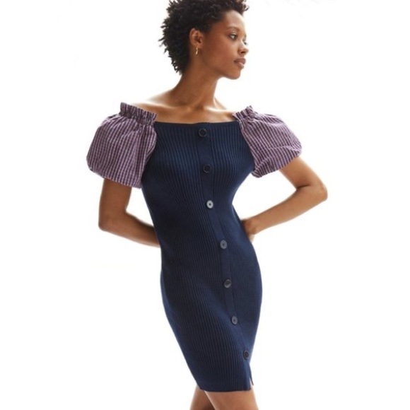 ANTHROPOLOGIE - MAEVE - Rib Knit Sweater Dress - Navy - Picture 1 of 11